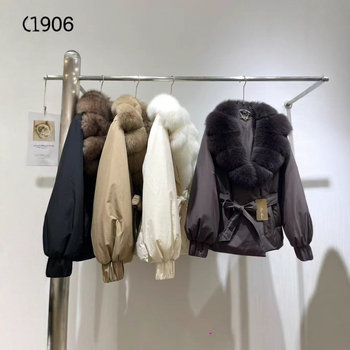 Γυναικείο παρκά με κουκούλα και γούνα ρακούν στον γιακά, παχύ ζεστό ύφασμα από βαμβάκι, κορεατικό στυλ, φθινοπωρινό-χειμερινό παλτό
