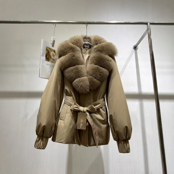 Γυναικείο παρκά με κουκούλα και γούνα ρακούν στον γιακά, παχύ ζεστό ύφασμα από βαμβάκι, κορεατικό στυλ, φθινοπωρινό-χειμερινό παλτό