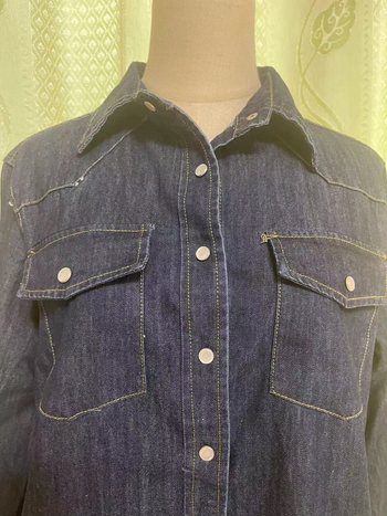 Ženska denim košulja, regularni kroj, dugi rukav, poliester 50-70%, korejski stil
