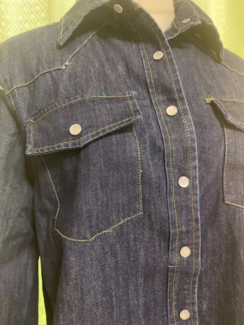 Ženska denim košulja, regularni kroj, dugi rukav, poliester 50-70%, korejski stil