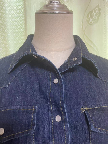 Ženska denim košulja, regularni kroj, dugi rukav, poliester 50-70%, korejski stil