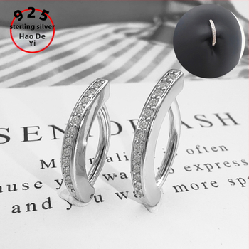 Пъпна халка от стерлингово сребро 925, унисекс геометричен дизайн, платиновано покритие