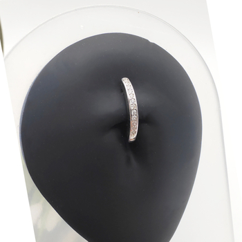 Пъпна халка от стерлингово сребро 925, унисекс геометричен дизайн, платиновано покритие