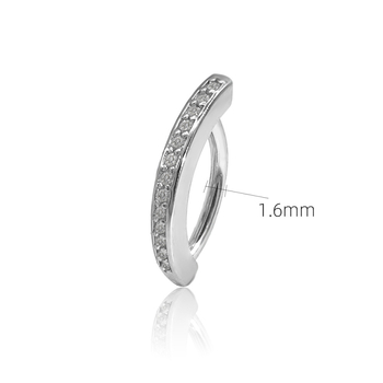 Пъпна халка от стерлингово сребро 925, унисекс геометричен дизайн, платиновано покритие