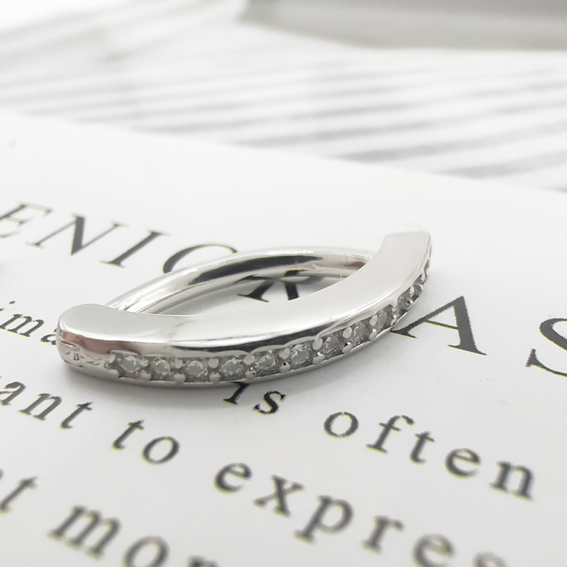 Пъпна халка от стерлингово сребро 925, унисекс геометричен дизайн, платиновано покритие