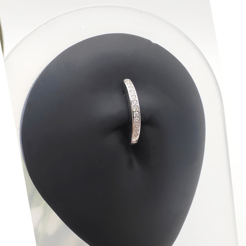 Пъпна халка от стерлингово сребро 925, унисекс геометричен дизайн, платиновано покритие