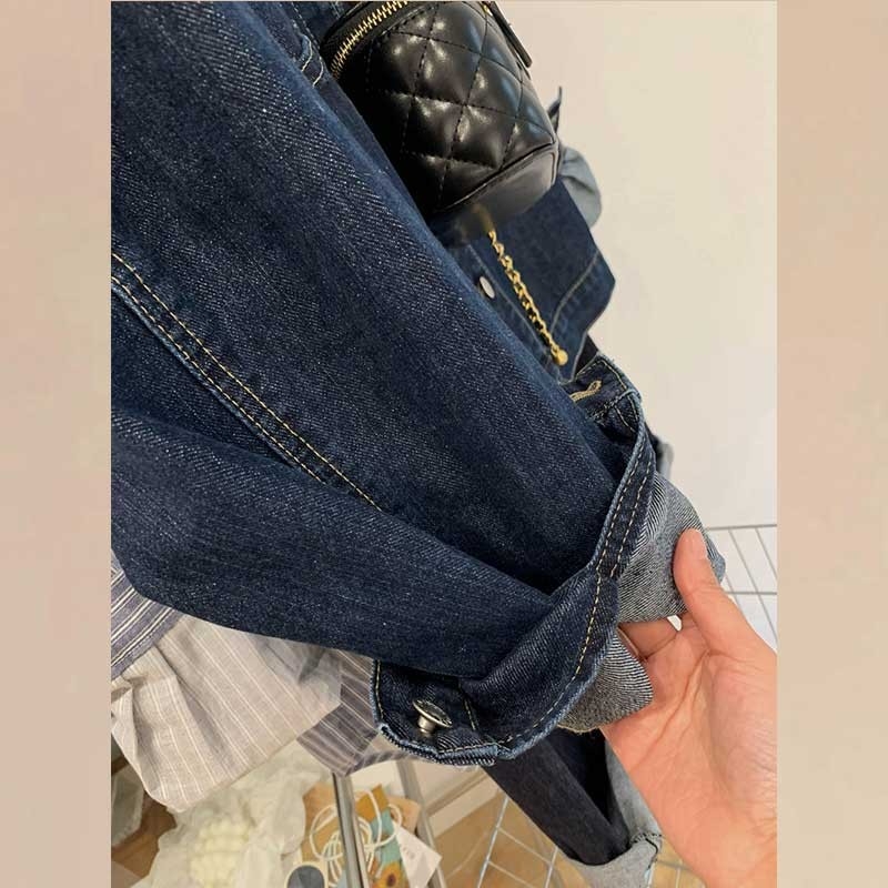 Ženski top-jakna od poliestera, labav kroj, dugi rukav, polo ovratnik, ležerni japansko-korejski stil, retro hongkonški stil 2023