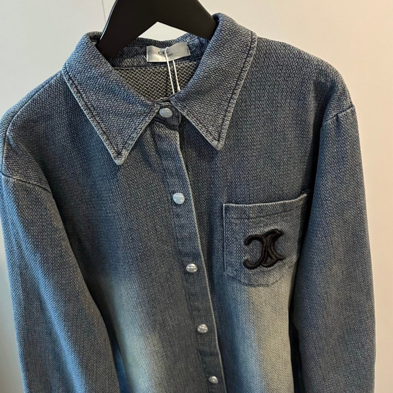 Pamut hosszú ujjú felső lazán szabott, polo gallérral, Harajuku stílus