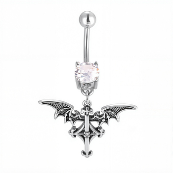 Pupčani prsten od nehrđajućeg čelika, unisex, oblik životinje/zodijak, zirconia ukrasi
