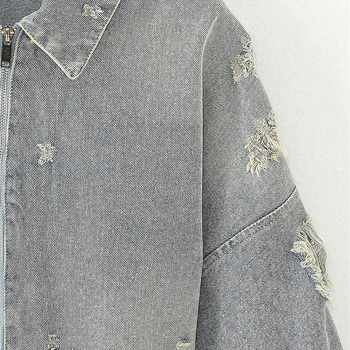 Poliesterska kratka jakna s dugim rukavima, rever, street hipster stil, duljina 50–65 cm