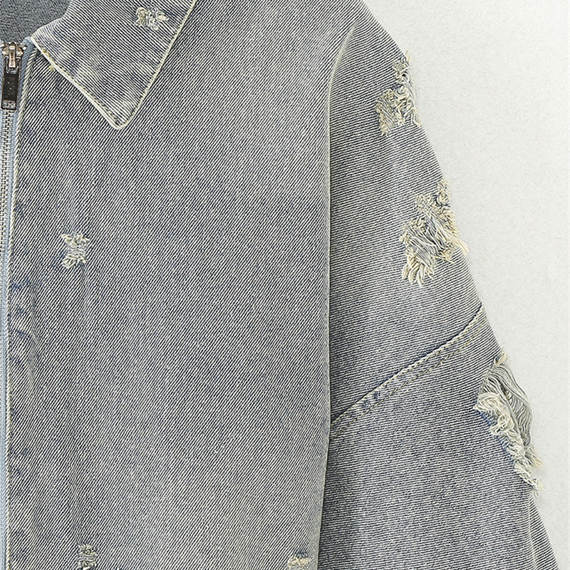 Poliesterska kratka jakna s dugim rukavima, rever, street hipster stil, duljina 50–65 cm