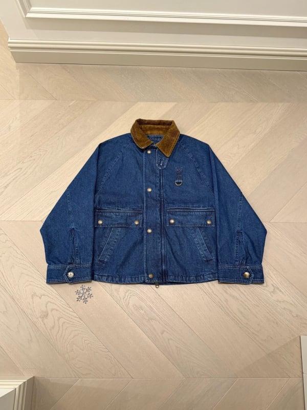 Denim jakna s labavim krojem, raglan rukavi, pamuk 95%+, obična duljina