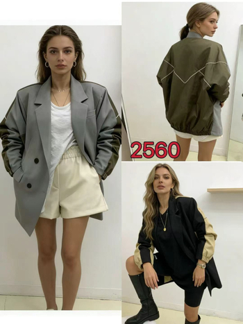Jakna s reverom i dvostrukim zatvaranjem, casual blazer stil; poliester sa 30–50% spandeksa, dugi rukav, ovratnik kostima, jesen 2025