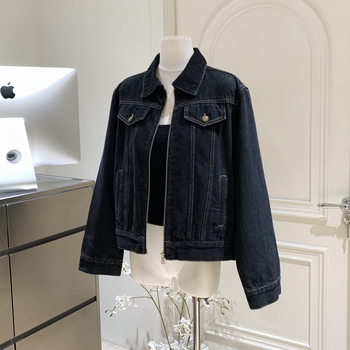 Jakna od akrila s dugim rukavima, korejski stil, jesen 2024