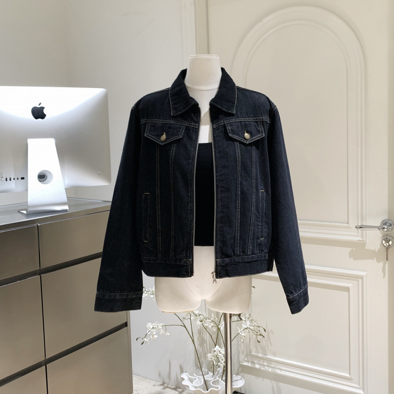 Jakna od akrila s dugim rukavima, korejski stil, jesen 2024