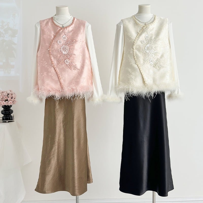 Жилет в нов китайски стил, смес памук и полиестер, основна материя полиестер, съдържание полиестер под 30%, универсален модел