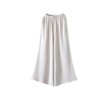 Дамски костюм от две части в етно-дзен стил: конопено-памучна смес с полиестер под 30%, висока температурна оформяща обработка, подходящ за сценични изпълнения, есен 2024