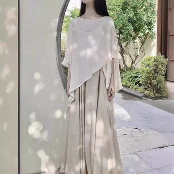 Юбка – будистки вдъхновен дзен стил, конопена смес 30–50%, 3-частен комплект, лято 2024