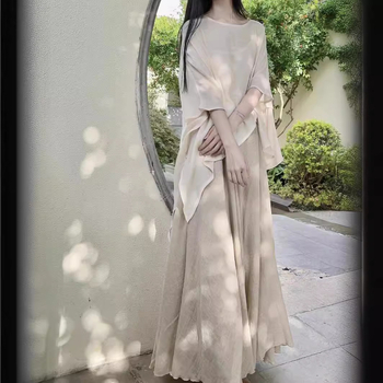 Юбка – будистки вдъхновен дзен стил, конопена смес 30–50%, 3-частен комплект, лято 2024