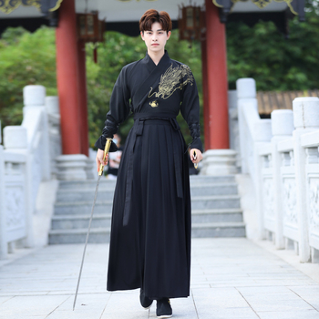 Hanfu masculin în stil chinezesc, costum din piele de capră, vara 2022, ținută zilnică, inspirat de un savant