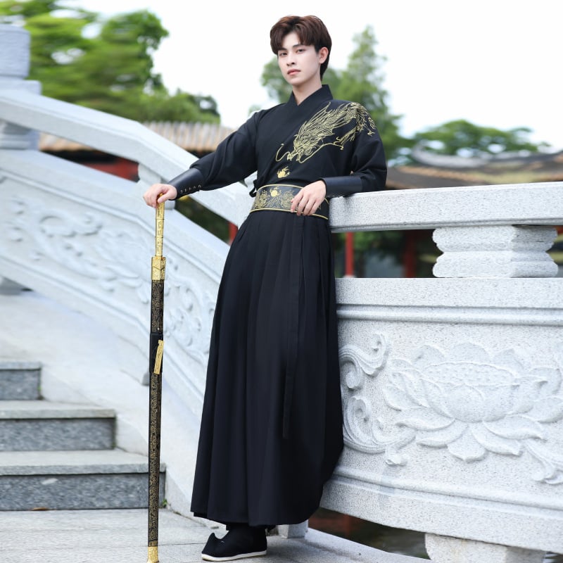 Hanfu masculin în stil chinezesc, costum din piele de capră, vara 2022, ținută zilnică, inspirat de un savant