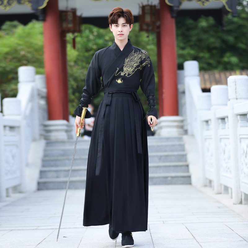 Hanfu masculin în stil chinezesc, costum din piele de capră, vara 2022, ținută zilnică, inspirat de un savant