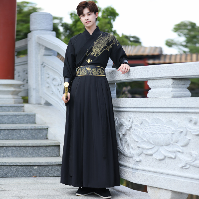 Hanfu masculin în stil chinezesc, costum din piele de capră, vara 2022, ținută zilnică, inspirat de un savant