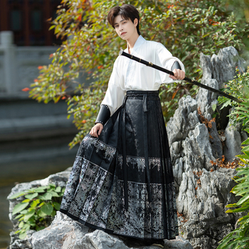 Hanfu komplektas kasdieniam naudojimui, medvilnės audinys, 30–50% medvilnės turinys, universalus naudojimas, auksinės detalės