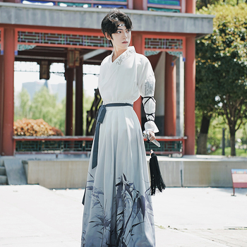 Hanfu unisex cu broderie gradientă, material poliester, Jiangnan, vara 2022
