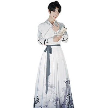 Hanfu unisex cu broderie gradientă, material poliester, Jiangnan, vara 2022