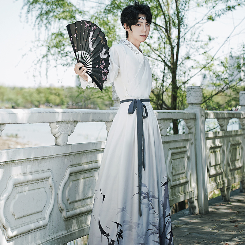 Hanfu unisex cu broderie gradientă, material poliester, Jiangnan, vara 2022