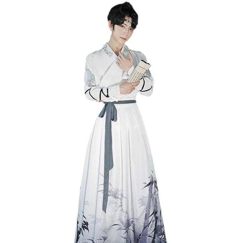 Hanfu unisex cu broderie gradientă, material poliester, Jiangnan, vara 2022