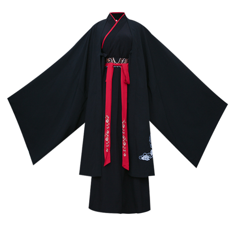 Hanfu kostim za predstave borilačkih vještina – drago motiva s vezom, kineski starodavni stil odijevanja, unisex dizajn, glavni materijal koža koze