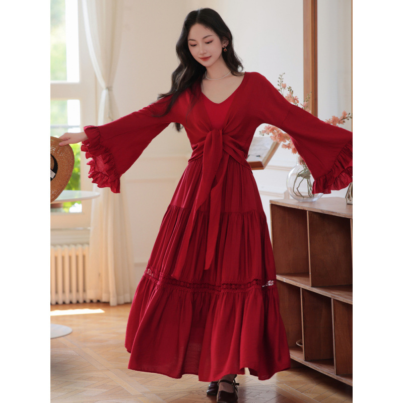 Set fuste – Stil etnic deșert, țesătură poliester, 70-80% poliester, Jiangnan, Primăvara 2025