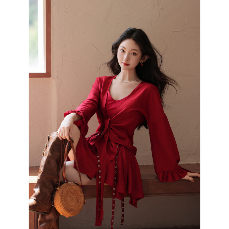 Set fuste – Stil etnic deșert, țesătură poliester, 70-80% poliester, Jiangnan, Primăvara 2025