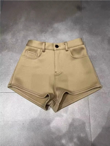 Γυναικείο σορτς υψηλής μέσης, ίσια γραμμή, ρετρό βίνταζ στυλ, καλοκαίρι 2025, περιεκτικότητα κύριου υφάσματος 30-50%.