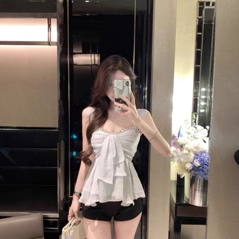 Γυναικείοι καθημερινοί παντελόνες από πολυεστέρα, μεσαία μέση, μήκος τριών τετάρτων, λεπτομέρεια κολλάζ/ραφή, ανάμειξη πολυεστέρα 50-70% και 30-50%