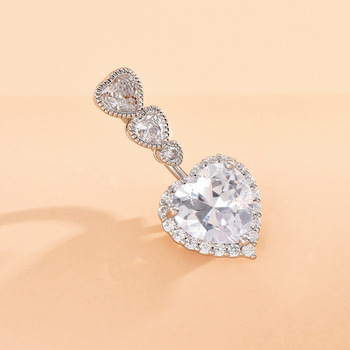 Köldökszúrás ékszer — szív alakú, réz, női nem hagyományos stílus, elektroplakálás, BR95