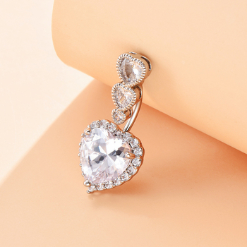 Köldökszúrás ékszer — szív alakú, réz, női nem hagyományos stílus, elektroplakálás, BR95