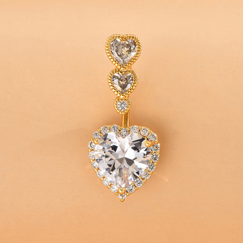 Köldökszúrás ékszer — szív alakú, réz, női nem hagyományos stílus, elektroplakálás, BR95