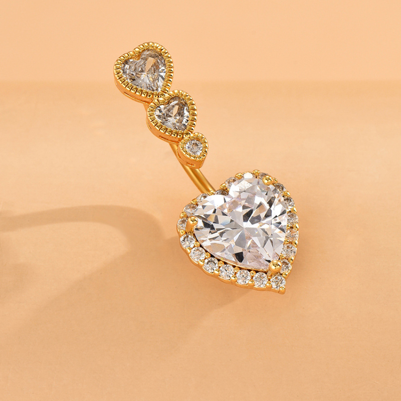 Köldökszúrás ékszer — szív alakú, réz, női nem hagyományos stílus, elektroplakálás, BR95