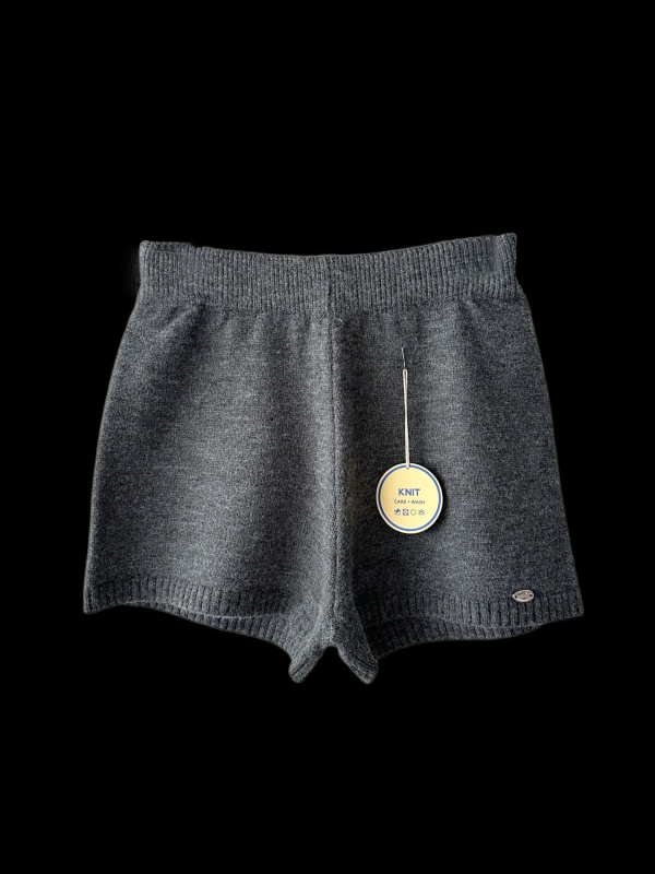 Γυναικείες πλεκτές κοντές παντελόνες με υψηλή μέση και Α-γραμμή, υψηλή ελαστικότητα, ακρυλική ύφανση, βαμμένες κλωστές