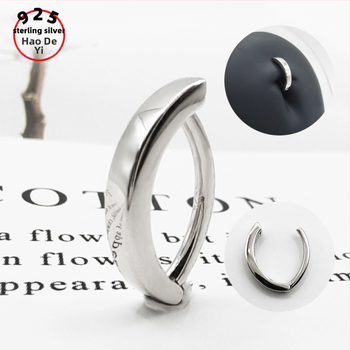 Пъпна халка от 925 стерлингово сребро, унисекс, геометричен дизайн, платинено покритие, електроплакирана