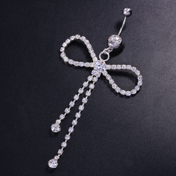 Алуминиева женска пъпна халка с дизайн на панделка, електроплатирана повърхност