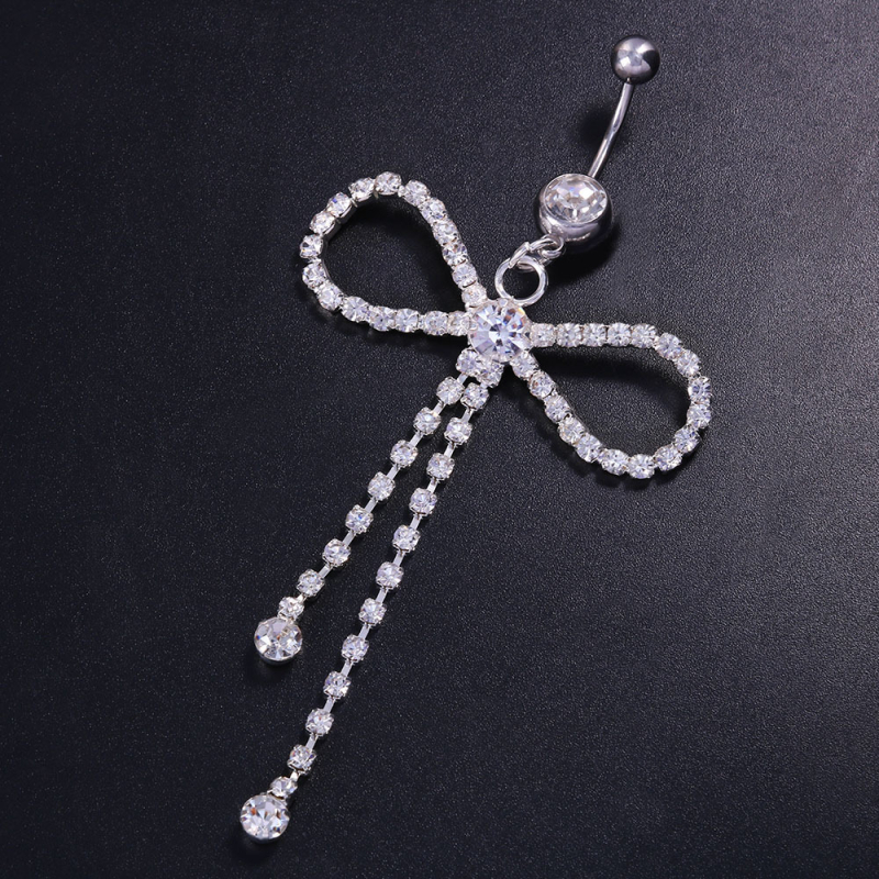 Алуминиева женска пъпна халка с дизайн на панделка, електроплатирана повърхност