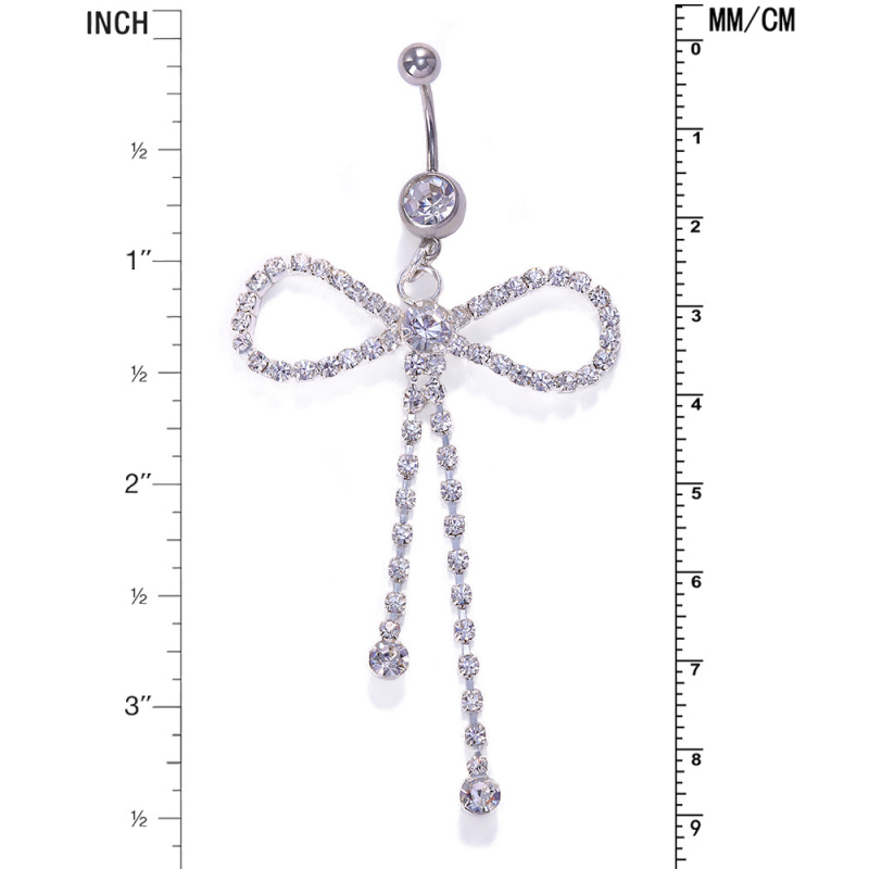 Алуминиева женска пъпна халка с дизайн на панделка, електроплатирана повърхност