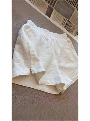 Γυναικείο σορτς υψηλής μέσης, λεπτό πολυεστέρα και πάνελ σχέδιο, αναπνεύσιμα και μικροελαστικά