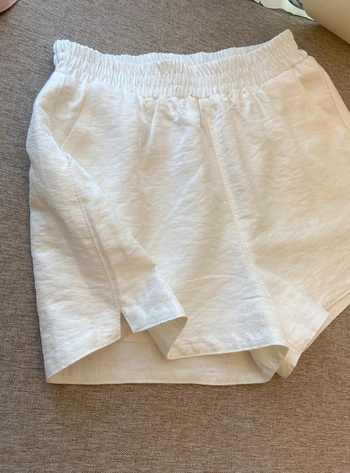 Γυναικείο σορτς υψηλής μέσης, λεπτό πολυεστέρα και πάνελ σχέδιο, αναπνεύσιμα και μικροελαστικά