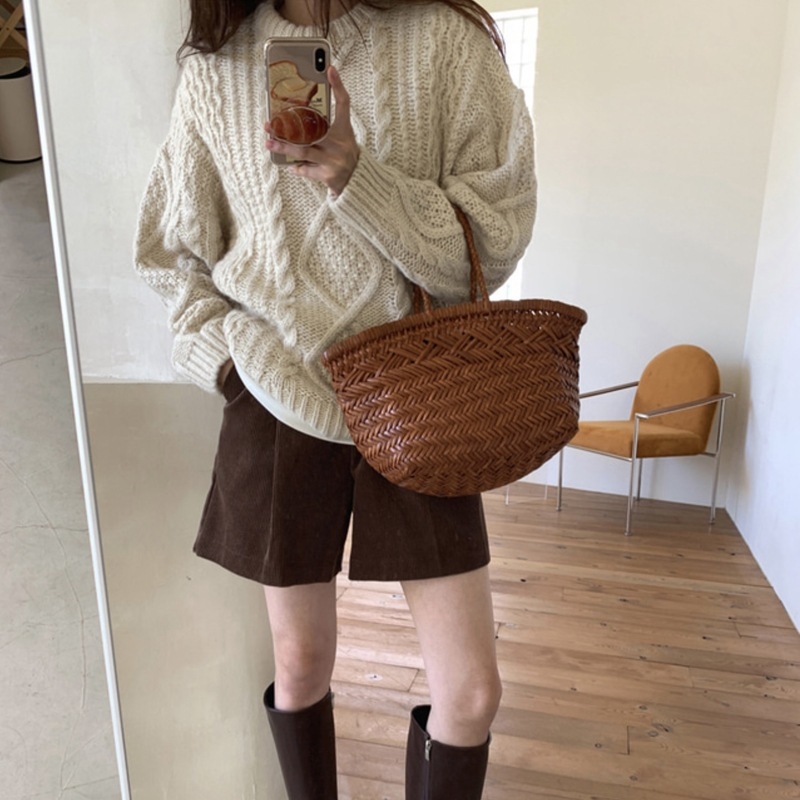 Lism női korduró rövidnadrág, magas derekú, 5/4 hossz, koreai stílus