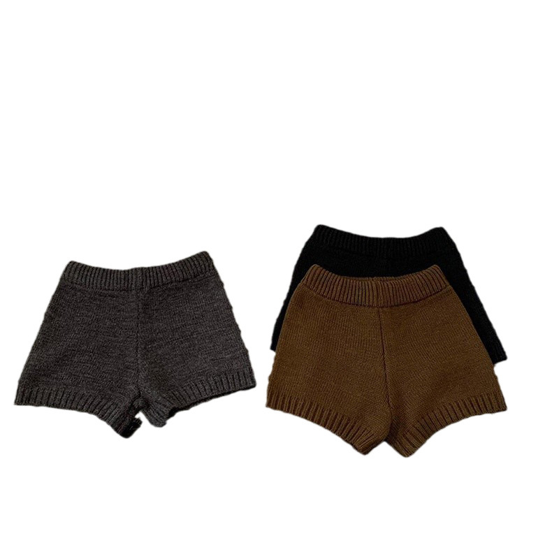 Ženske pletene hlače ¾ s visokim strukom, pravilan kroj, mekan materijal, mješavina akrila i poliestera, korejski stil, casual za žene